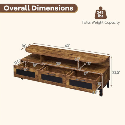Entertainment Center With Storage Drawers