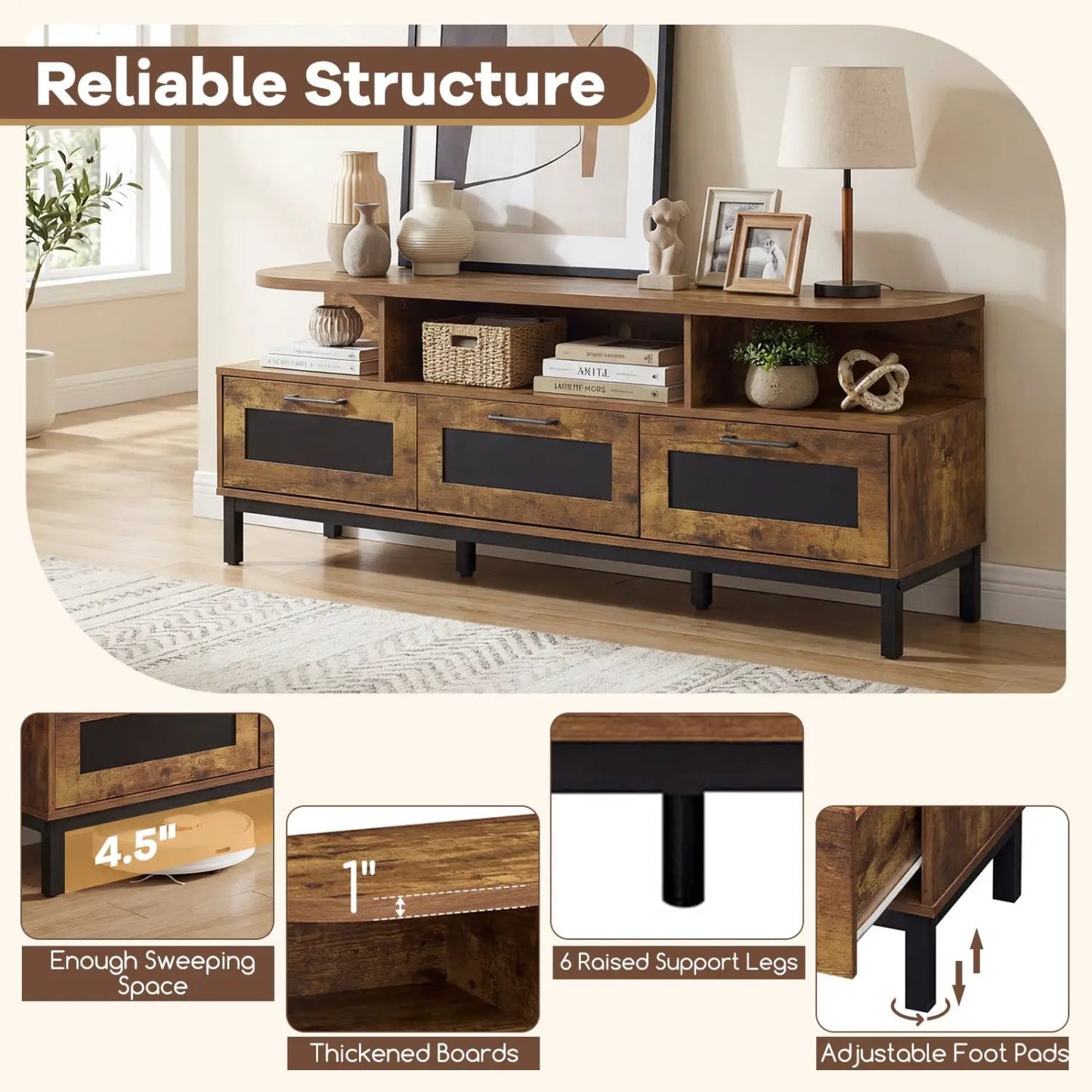 Entertainment Center With Storage Drawers