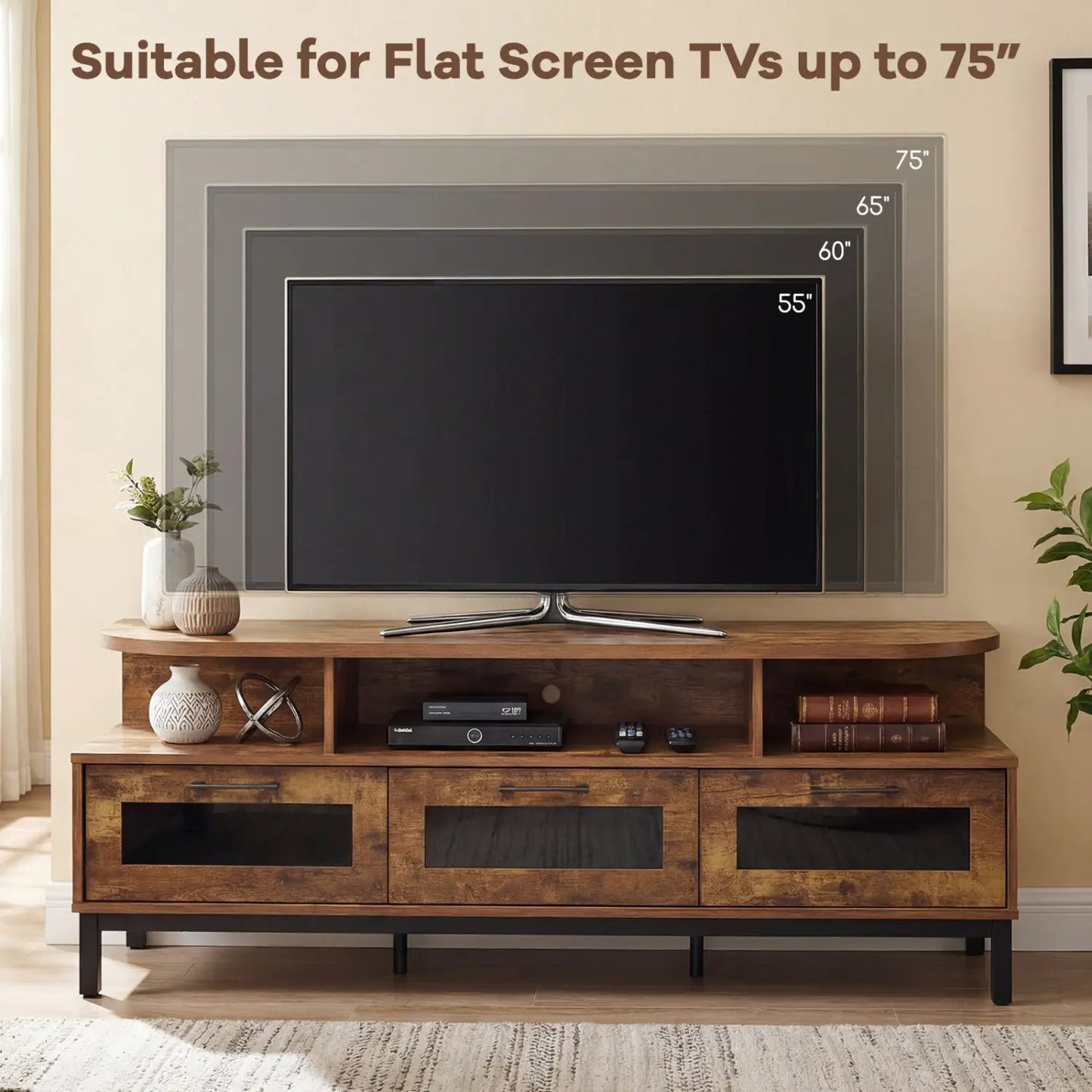 Entertainment Center With Storage Drawers
