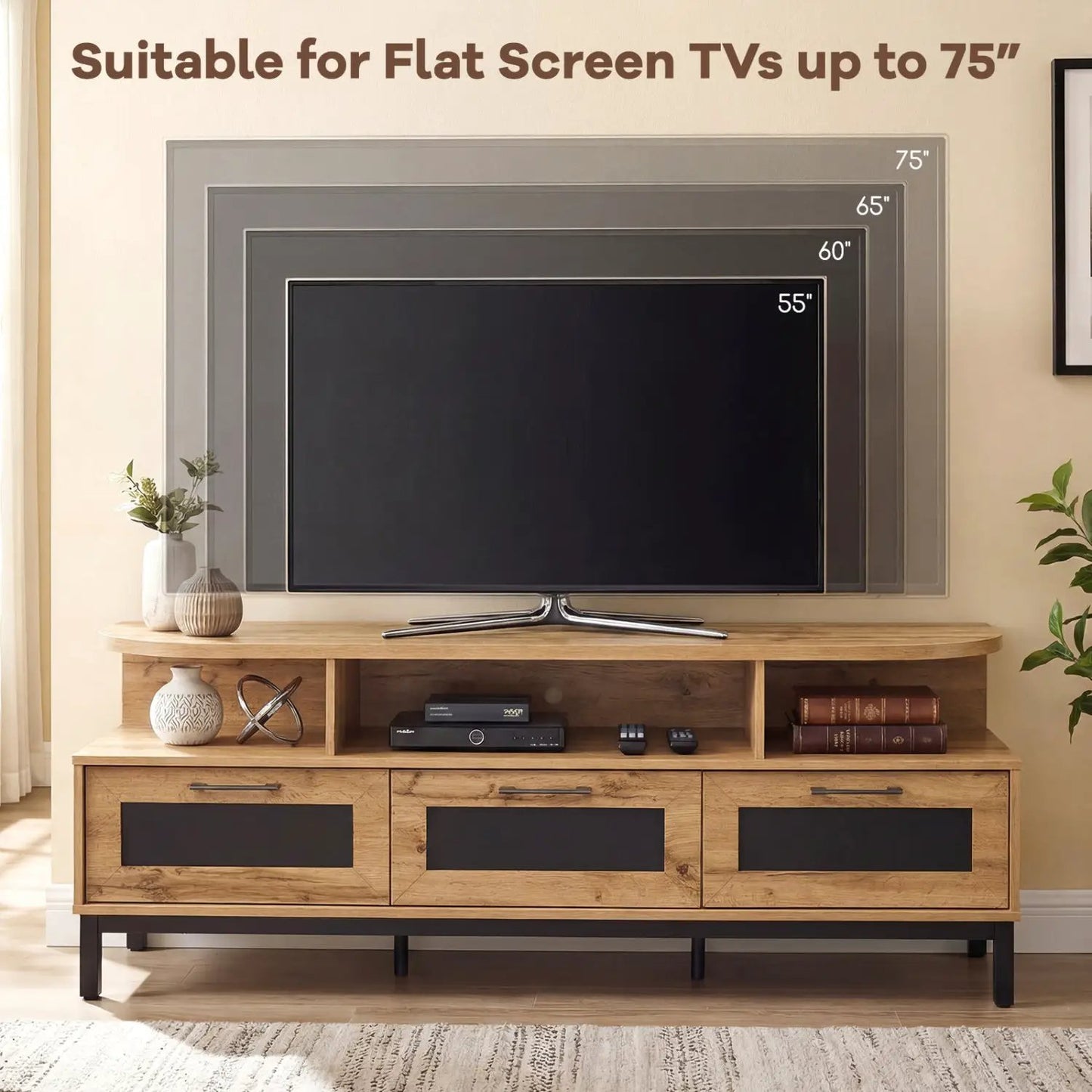 Entertainment Center With Storage Drawers