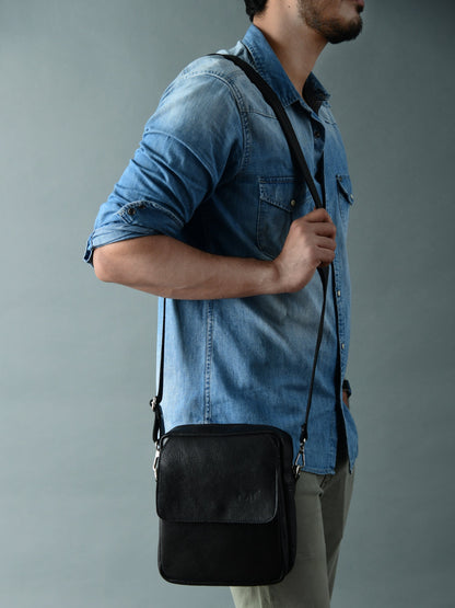 Enzo Black Side Messenger - Tampa Home & Garden Store