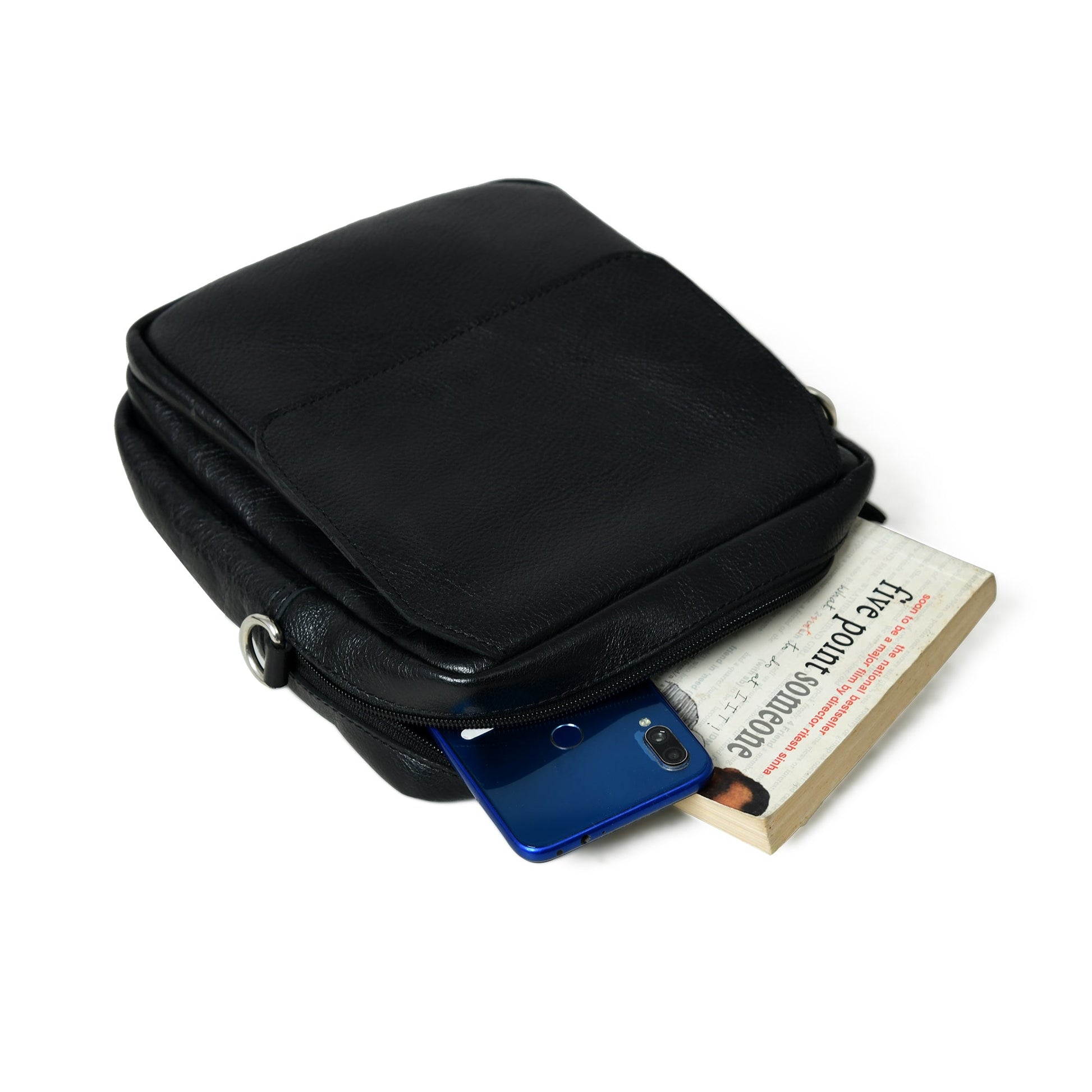 Enzo Black Side Messenger - Tampa Home & Garden Store