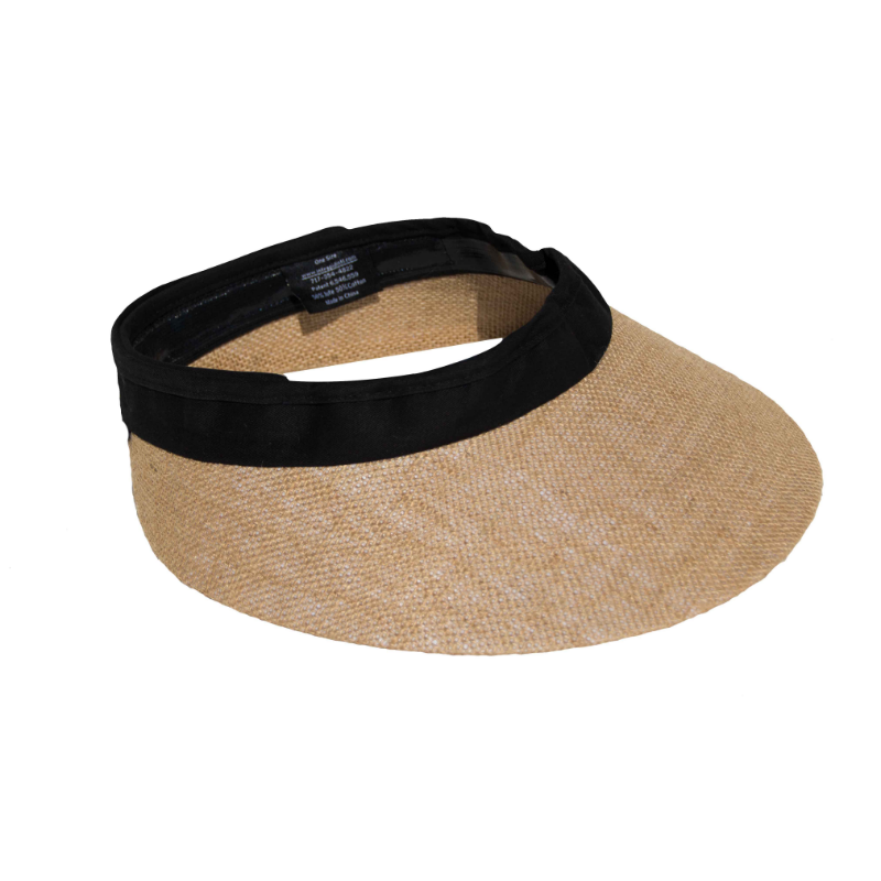 EquiVisor® Natural Jute Sun Visor beige with black fabric band on Tampa Home & Garden Store