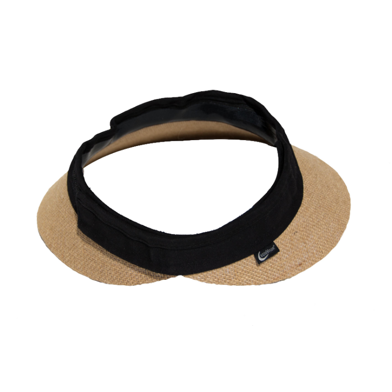 EquiVisor Natural Jute Sun Visor with black fabric band and natural woven brim on Tampa Home & Garden Store