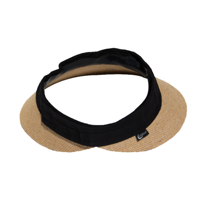 EquiVisor Natural Jute Sun Visor with black fabric band and natural woven brim on Tampa Home & Garden Store