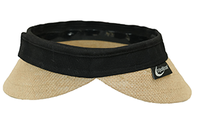 EquiVisor Original Shorty 3-inch Sun Visor with beige straw brim and black fabric band on Tampa Home & Garden Store