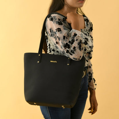 Era Vegan Leather Tote - Midnight Black - Tampa Home & Garden Store