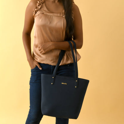 Era Vegan Leather Tote - Navy Blue - Tampa Home & Garden Store