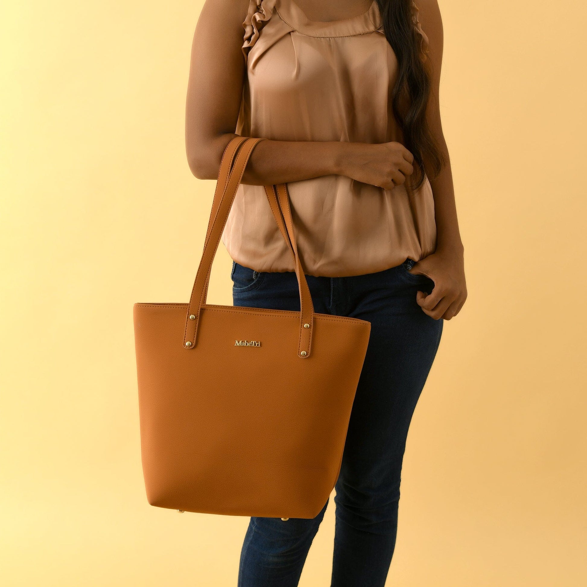 Era Vegan Leather Tote - Tan Brown - Tampa Home & Garden Store