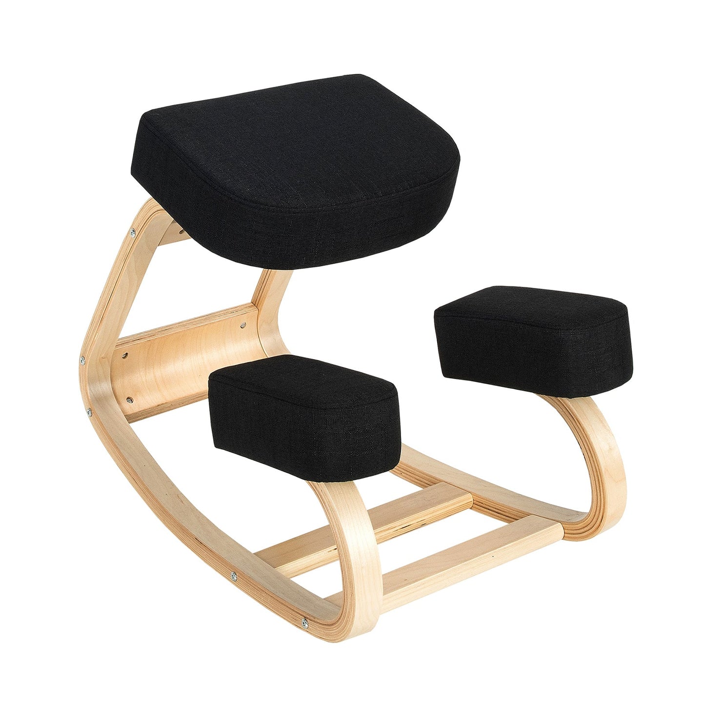 Silla ergonómica de rodillas, mecedora, taburete de oficina, postura recta - Negro