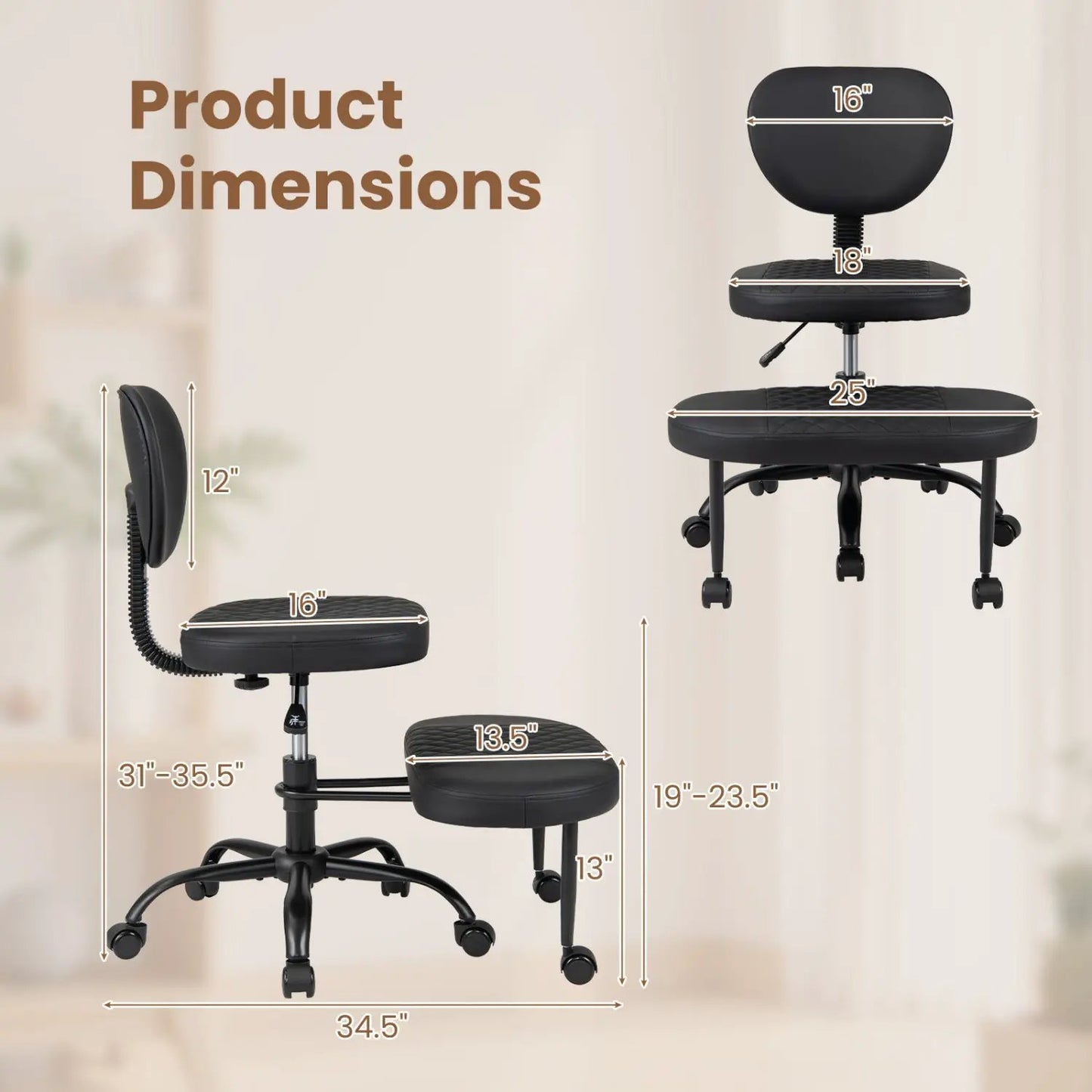 Cross Legged Office Chair With Footrest Ergo