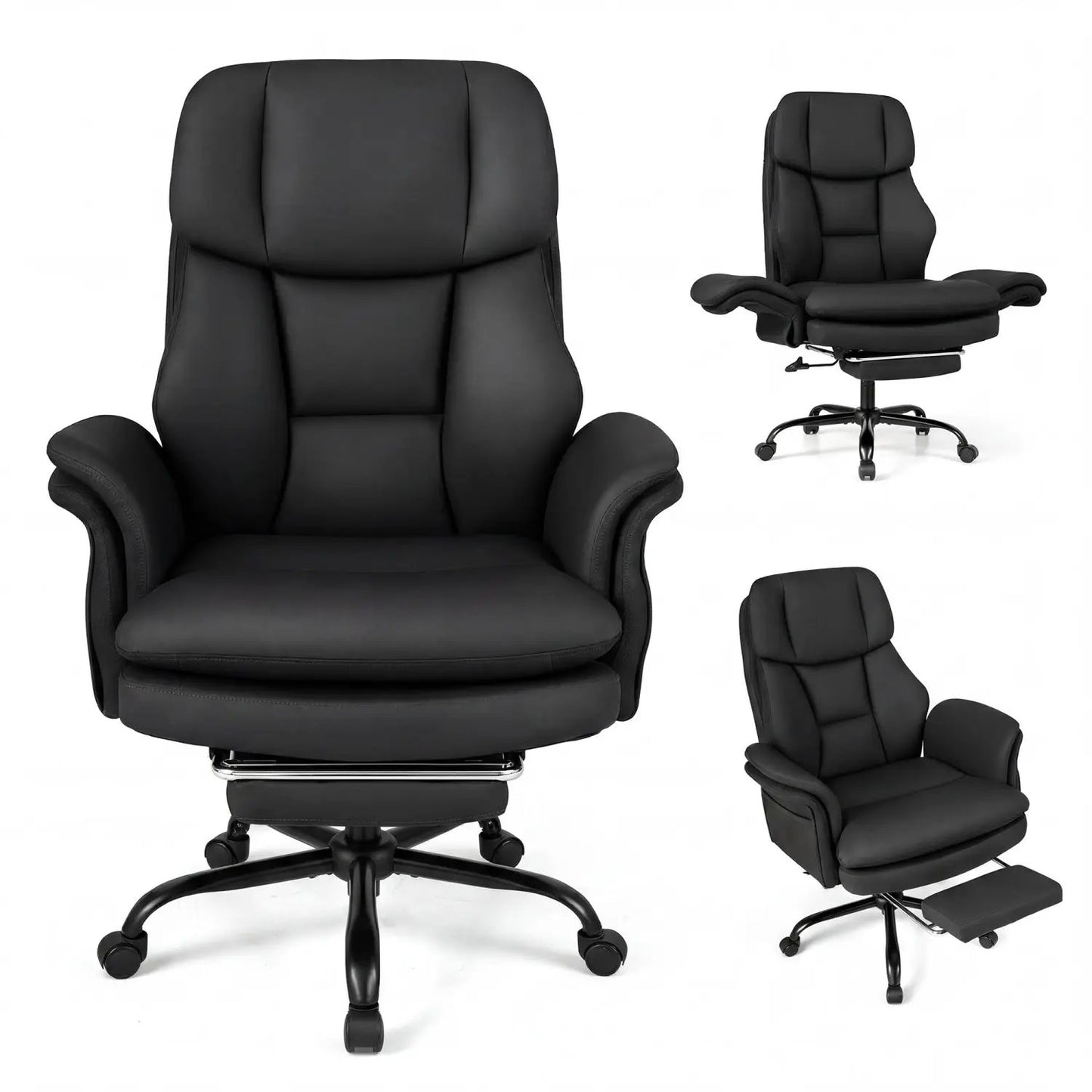 Big and Tall Office Chair with Footrest 500 lbs
