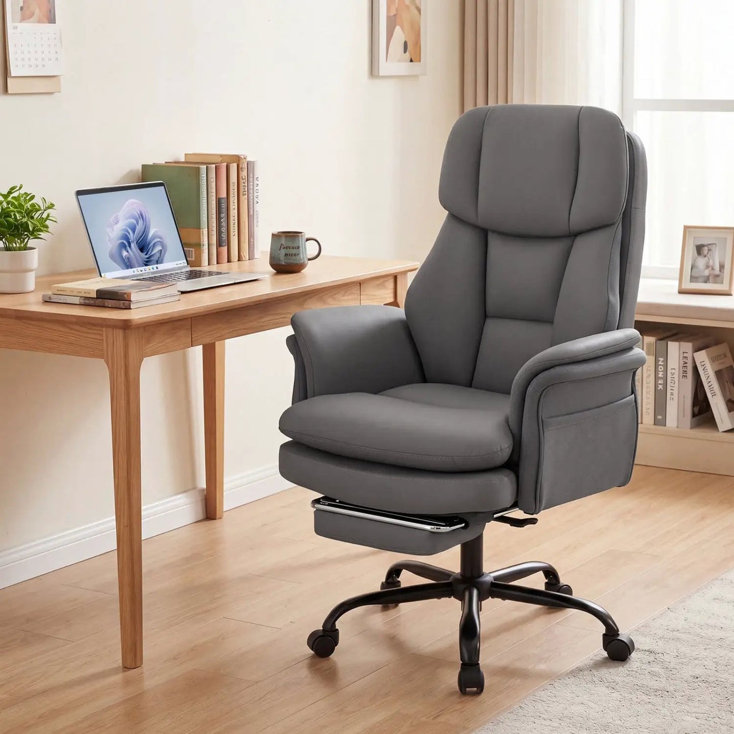 Big and Tall Office Chair with Footrest 500 lbs