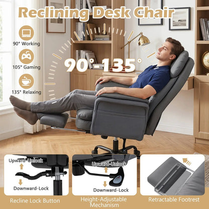 Big and Tall Office Chair with Footrest 500 lbs
