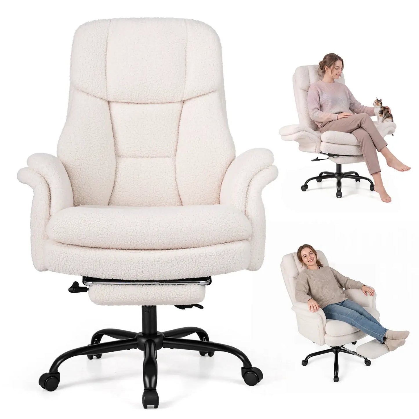 Big and Tall Office Chair with Footrest 500 lbs