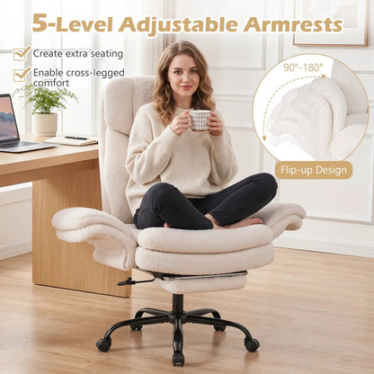 Big and Tall Office Chair with Footrest 500 lbs