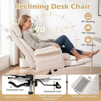 Big and Tall Office Chair with Footrest 500 lbs