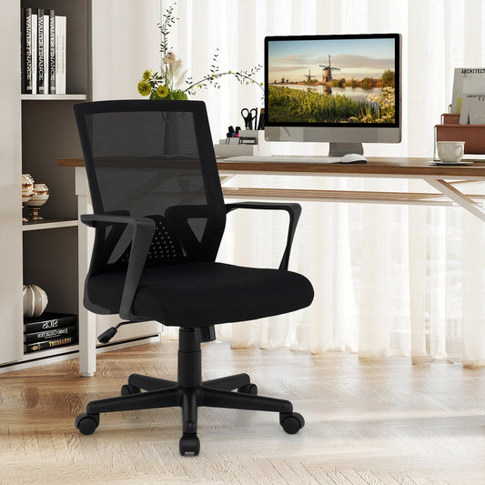 Ergonomic Desk Chair with Lumbar Support and Rocking Function-Black - Tampa Home & Garden Store