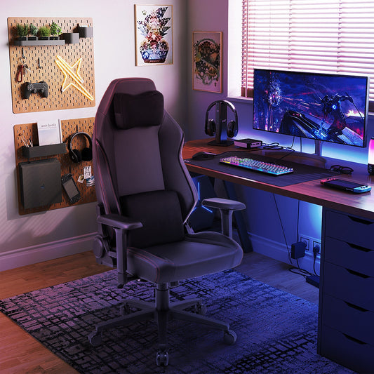 Ergonomic High Back Computer Chair with Magnetic Headrest and Lumbar Pillow-Black - Tampa Home & Garden Store