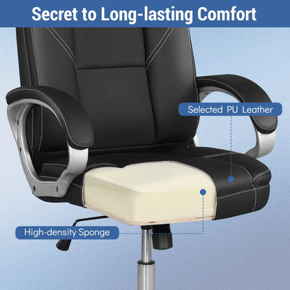 Ergonomic Leather Office Chair With Armrests