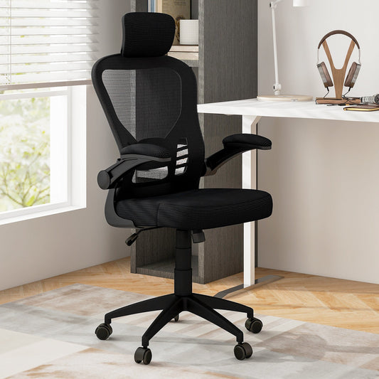 Ergonomic Mesh Office Chair with Adjustable Height for Home Office-Black - Tampa Home & Garden Store