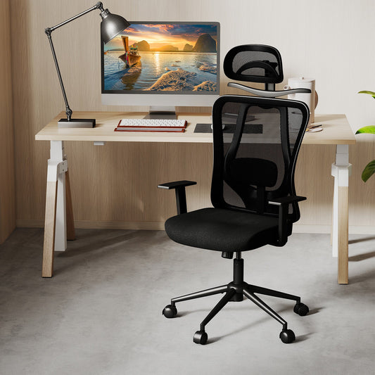 Ergonomic Office Chair with 3D Headrest and Reclining Backrest-Black - Tampa Home & Garden Store