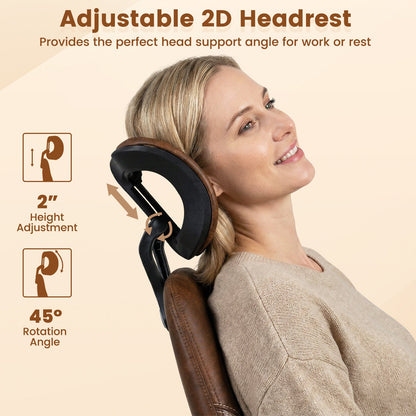 Ergonomic Office Chair Computer Desk Chair with 2D Headrest and Rocking Backrest