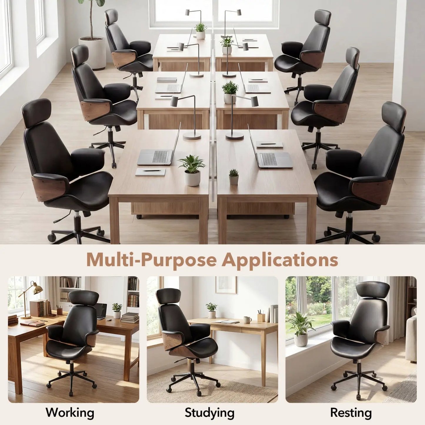 Ergonomic Office Chair With Headrest and Height
