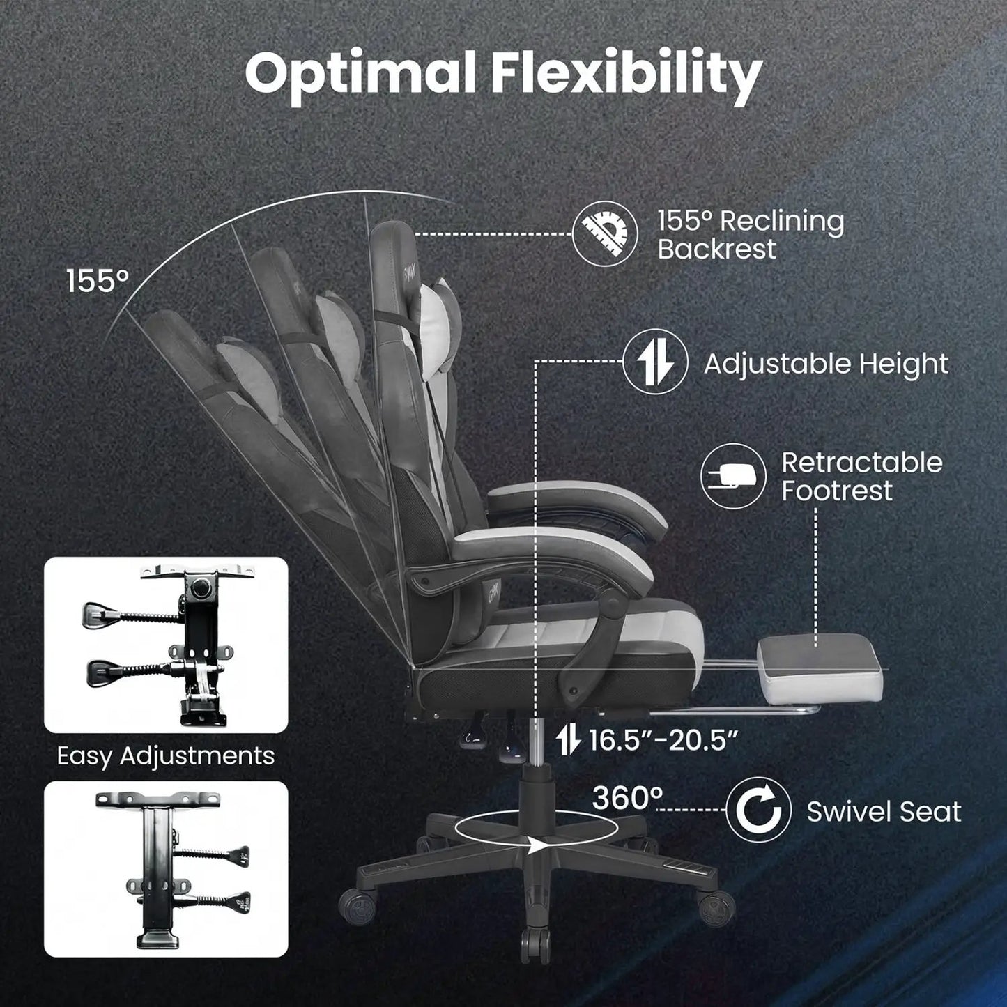 Ergonomic Video Game Chair with Headrest