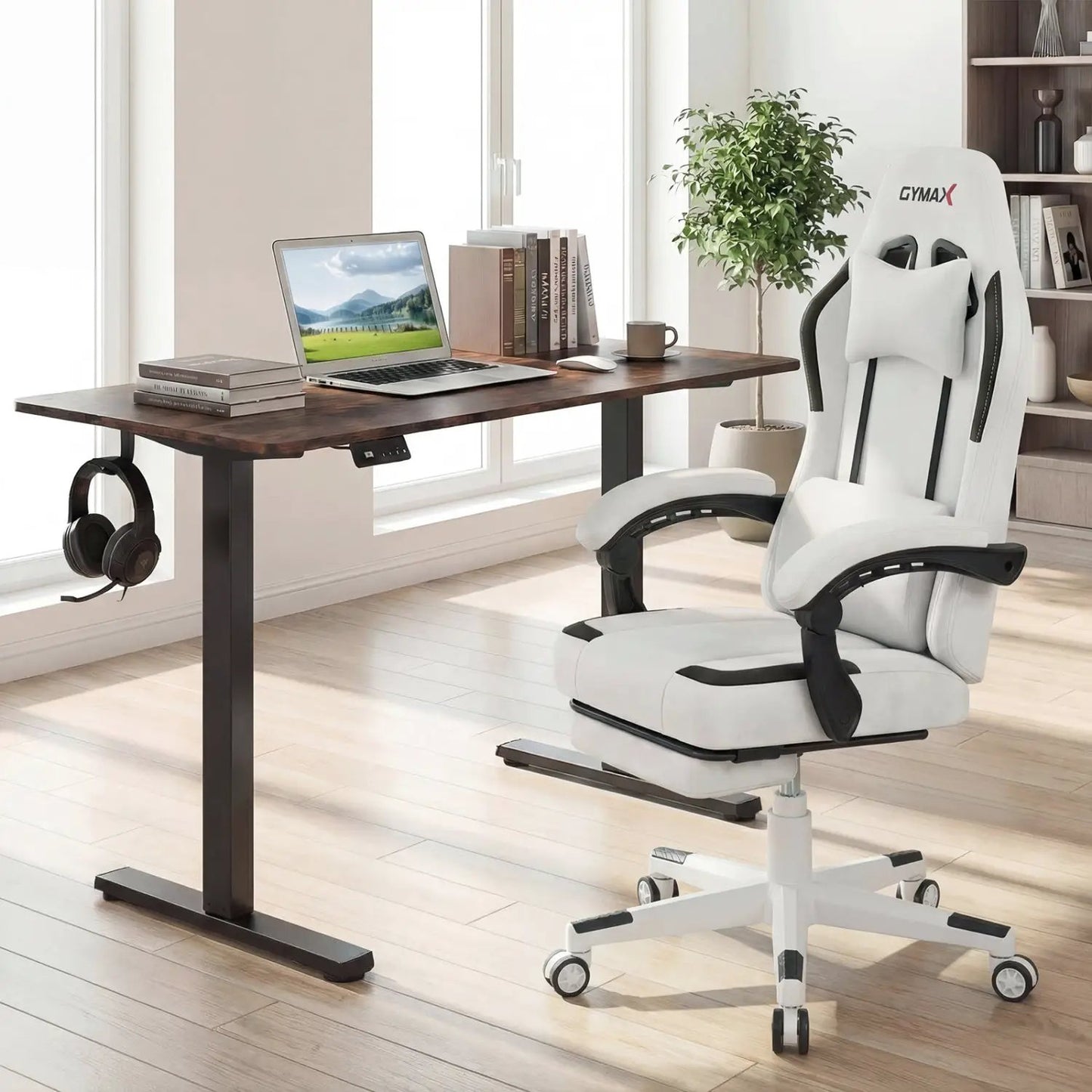 Ergonomic Gaming Chair with Headrest for Home