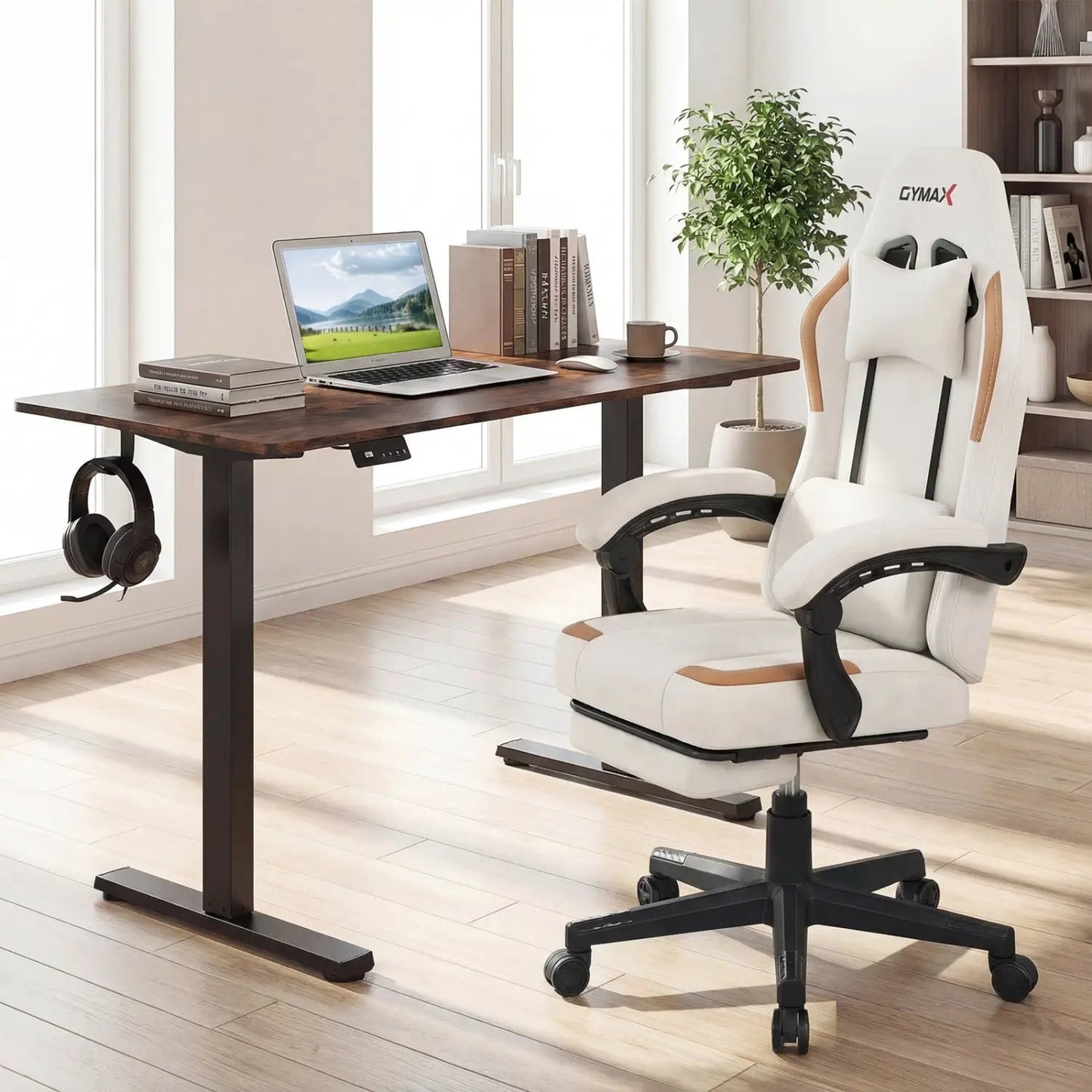 Ergonomic Gaming Chair with Headrest for Home