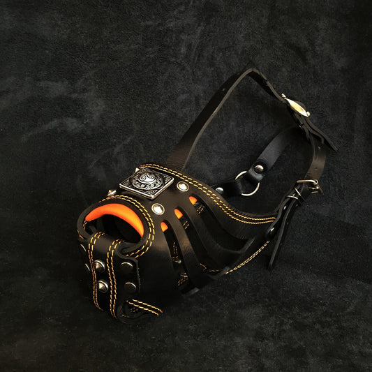 ''Eros'' Basket Muzzle black & orange - Tampa Home & Garden Store