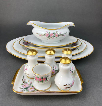Eschenbach Baronet China Serving Set. Sauce Boat, Three Oval Platters, Egg Cup and Four Shakers with Tray. Germany. Holiday Celebration. - Tampa Home & Garden Store