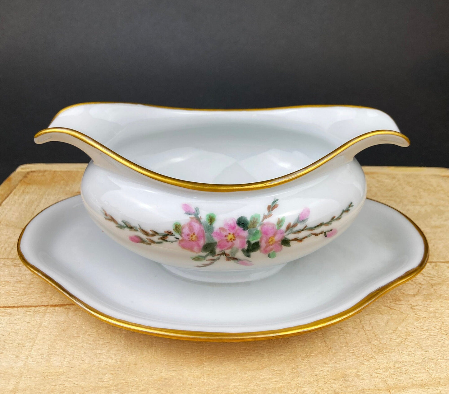 Eschenbach Baronet China Serving Set. Sauce Boat, Three Oval Platters, Egg Cup and Four Shakers with Tray. Germany. Holiday Celebration. - Tampa Home & Garden Store