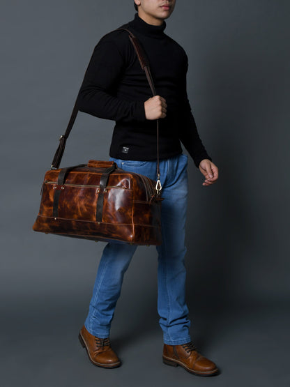 Espresso Elegance Carry on Duffle, Saddle Tan - Tampa Home & Garden Store