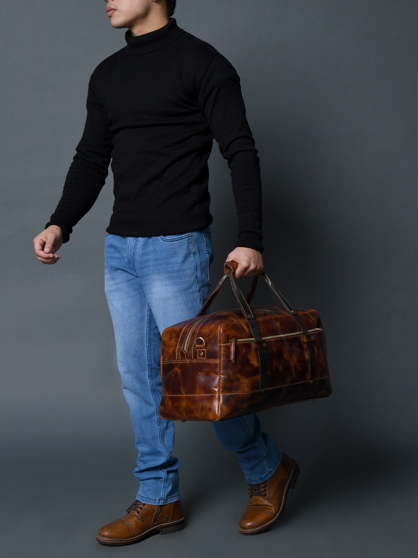 Espresso Elegance Carry on Duffle, Saddle Tan - Tampa Home & Garden Store