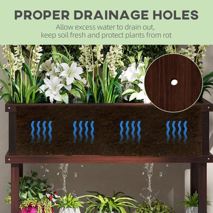 Espresso Fir Wood Elevated Raised Garden Bed With Stylish Climbing Trellis - Tampa Home & Garden Store