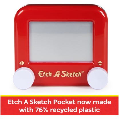Etch A Sketch Pocket – Classic Magic Screen Drawing Toy Made with 76% Recycled Plastic | Portable, Screen-Free Creativity for Kids Ages 3+ - Tampa Home & Garden Store