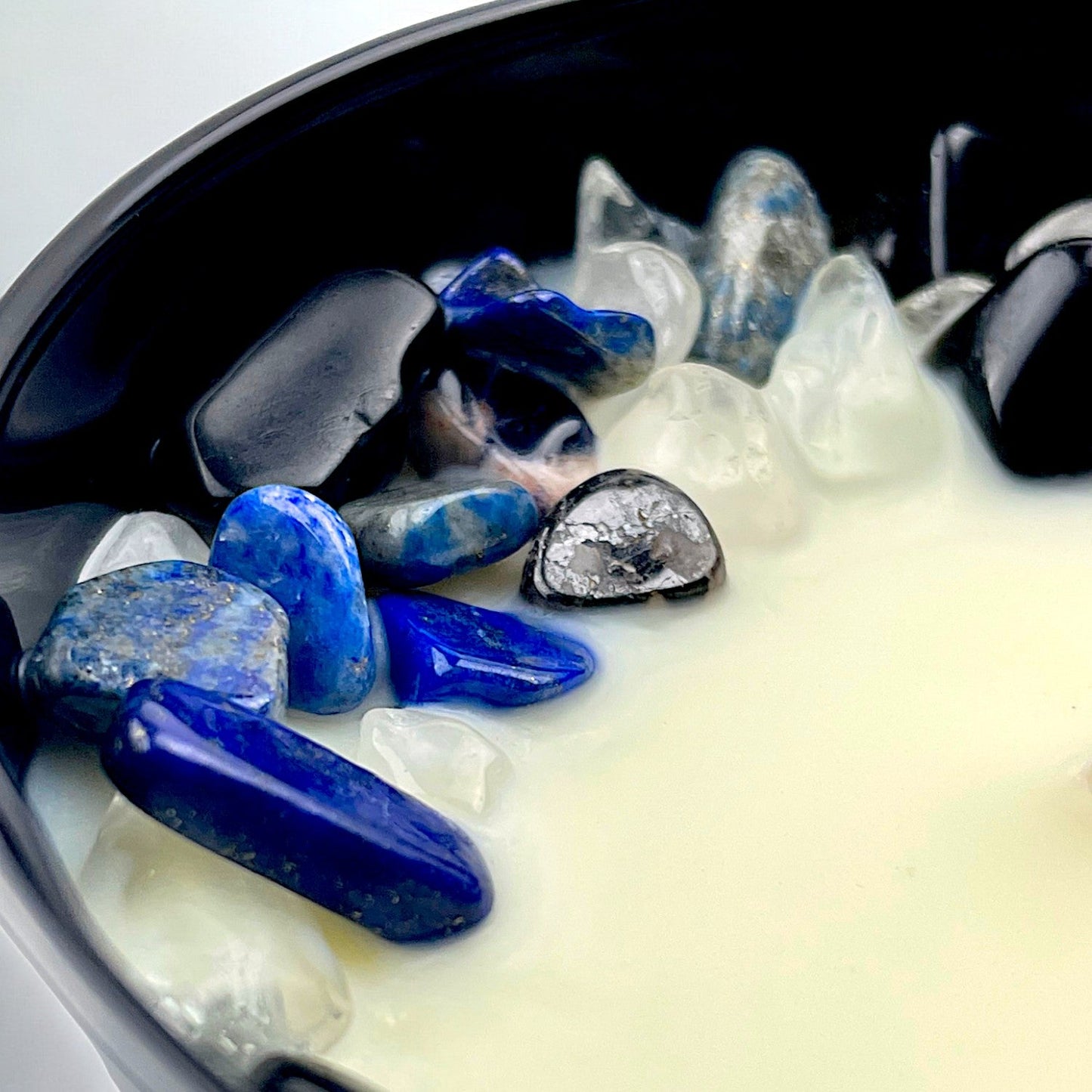 Eternal Blooms Crystal Candle with Black Obsidian, Lapis Lazuli, and Crystal Quartz | Coconut-Soy Wax Candle, 9oz - Tampa Home & Garden Store