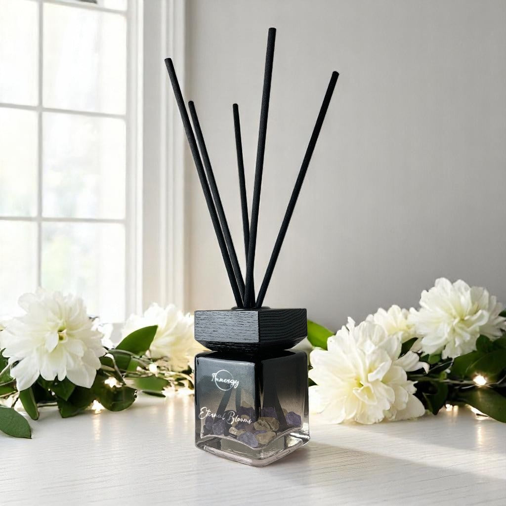 Eternal Blooms Crystal-Enhanced Reed Oil Diffuser, 3oz/100ml - Tampa Home & Garden Store