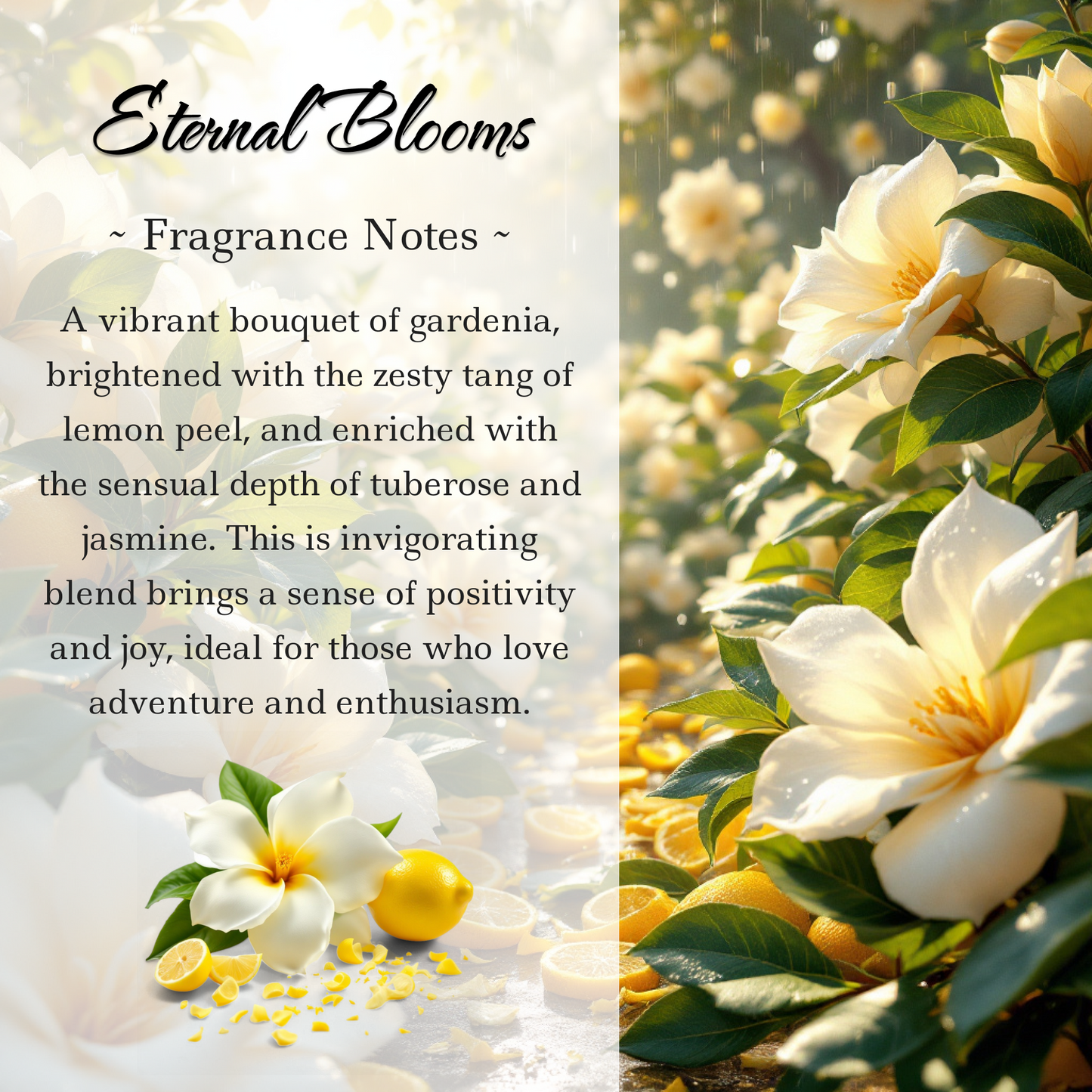 Eternal Blooms, Premium Coconut-Soy Wax Tea Light Crystal Candle, 1oz - Tampa Home & Garden Store