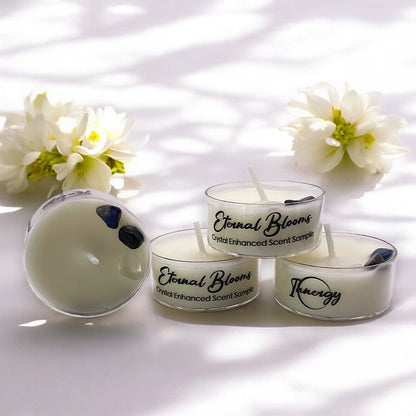 Eternal Blooms, Premium Coconut-Soy Wax Tea Light Crystal Candle, 1oz - Tampa Home & Garden Store