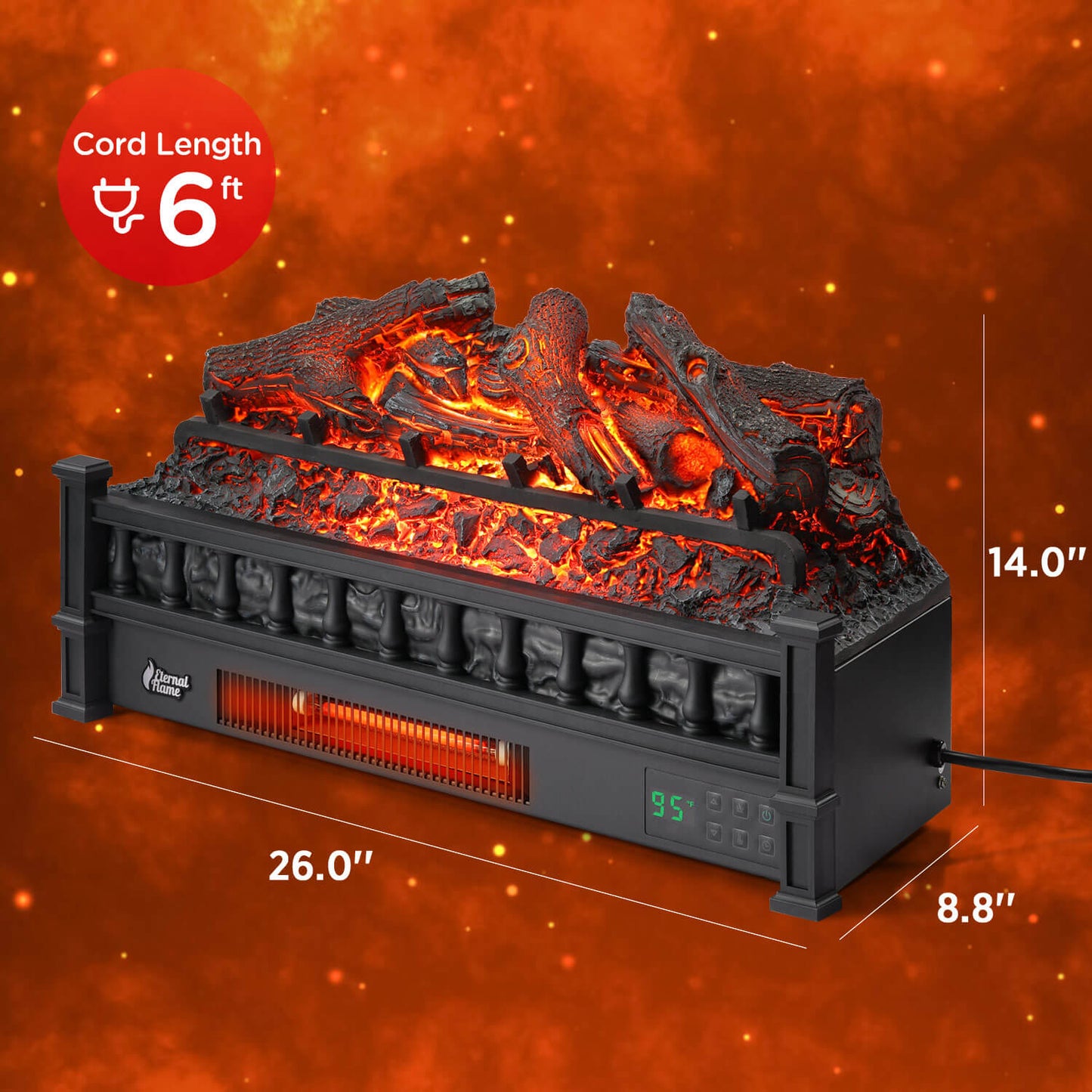 Eternal Flame EF26-LG Electric Fireplace Logs - Tampa Home & Garden Store