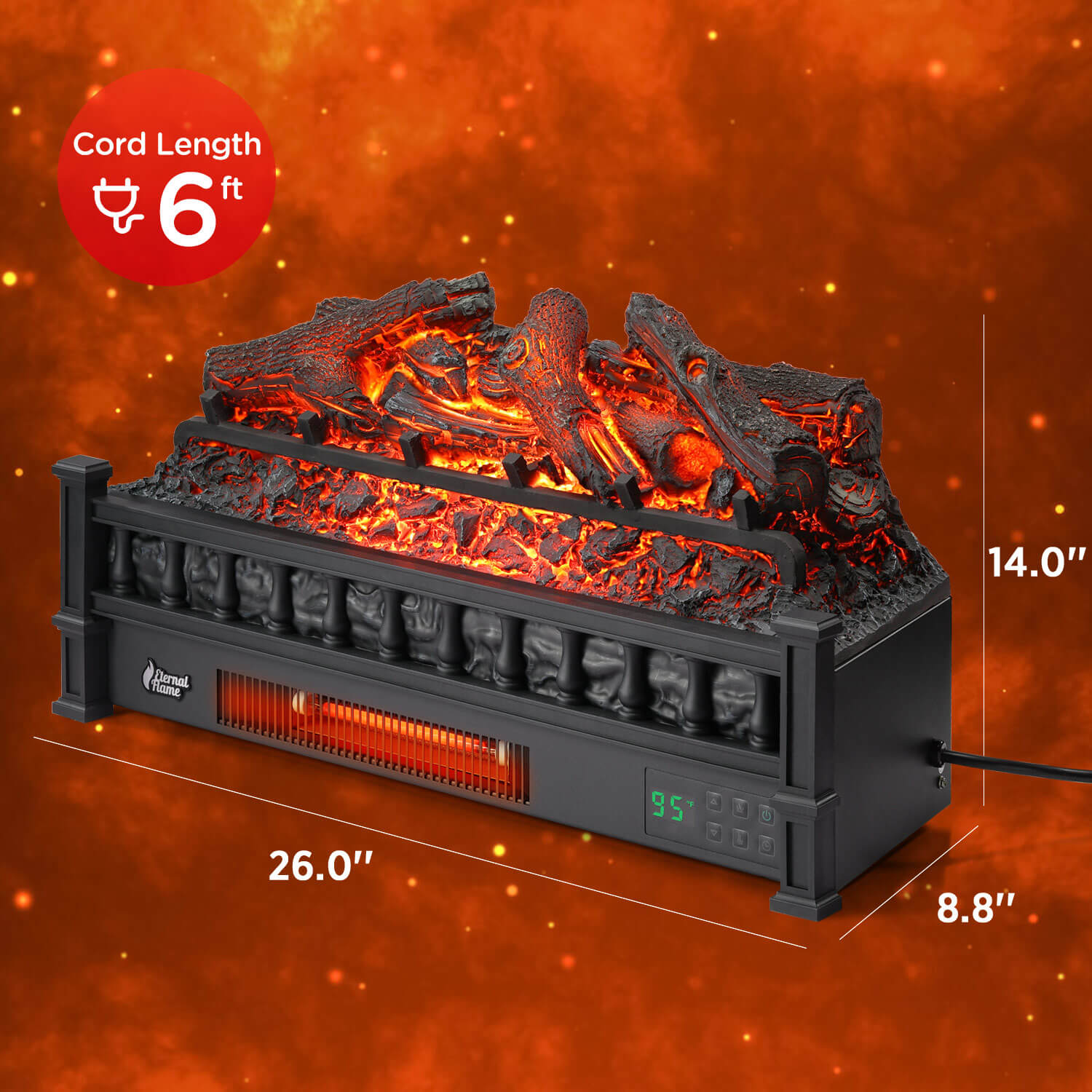 Eternal Flame EF26-LG Electric Fireplace Logs - Tampa Home & Garden Store