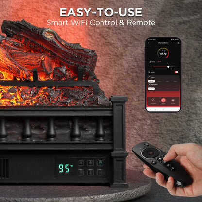 Eternal Flame EF26-LG Smart Electric Fireplace Logs, WiFi Enabled - Tampa Home & Garden Store