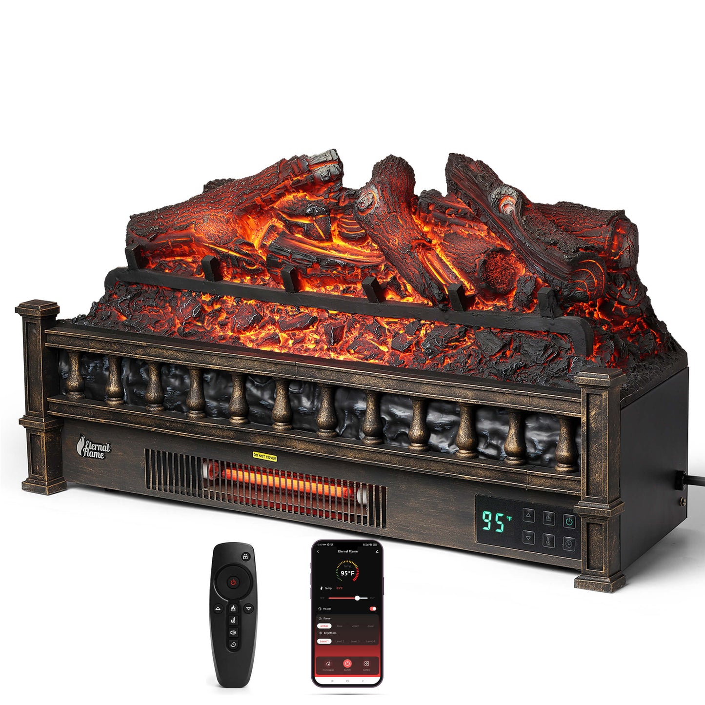 Eternal Flame EF26-LG Smart Electric Fireplace Logs, WiFi Enabled - Tampa Home & Garden Store