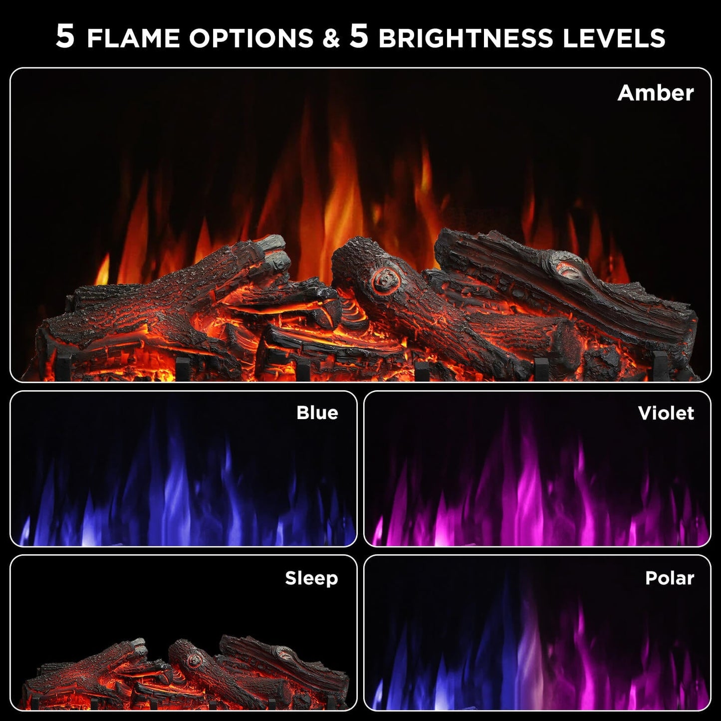 Eternal Flame EF26-LG Smart Electric Fireplace Logs, WiFi Enabled - Tampa Home & Garden Store