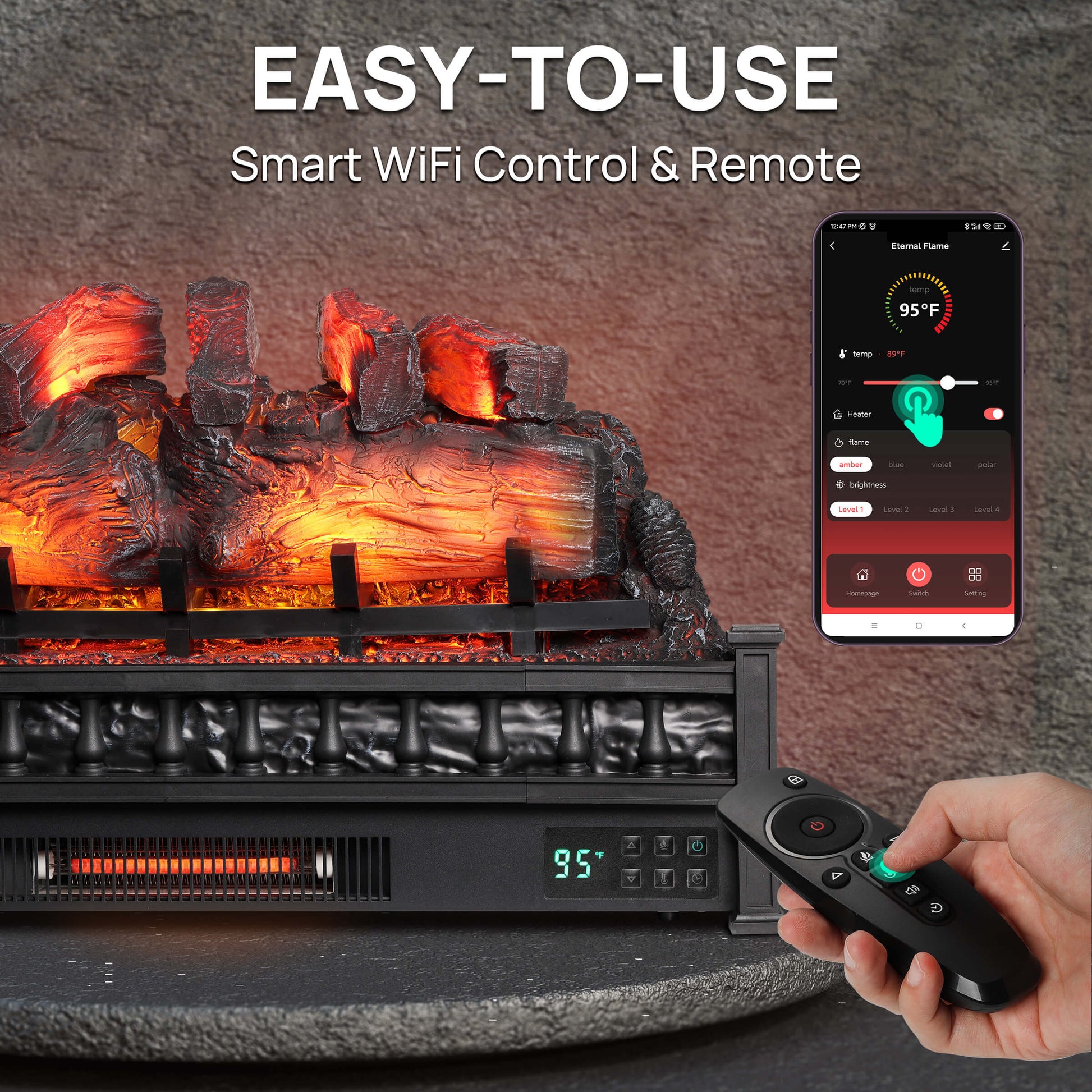 Eternal Flame EF30-PB Electric Fireplace Logs - Tampa Home & Garden Store