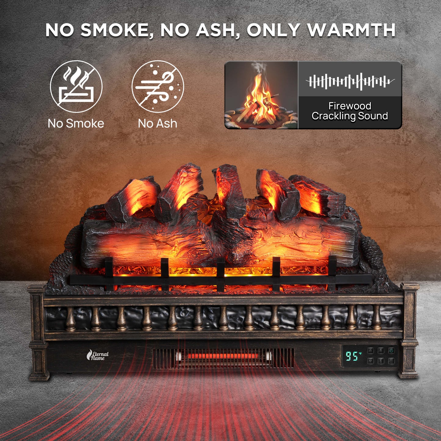 Eternal Flame EF30-PB Electric Fireplace Logs - Tampa Home & Garden Store