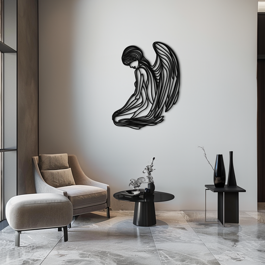 Ethereal Angel Metal Wall Art - Elegant and Serene Decorative Piece - KAF067 - Tampa Home & Garden Store